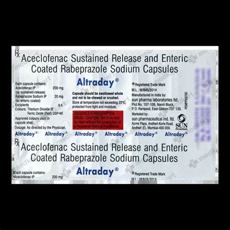 ALTRADAY CAPSULE 10'S Price, Uses, Side Effects & Substitutes | Medkart