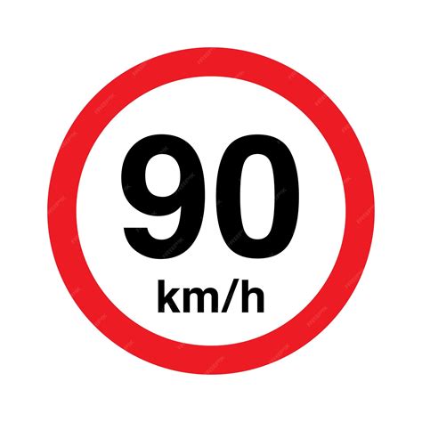 Límite de velocidad 90 km h | Vector Premium