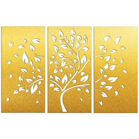 Elk Trees of Life Wall Decor Set of 3 - Handmade Rustic Wood Tree for ...