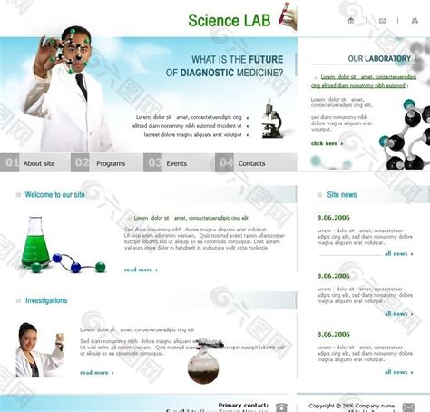 生物科学实验室网页模板网页UI素材免费下载(图片编号:3582206)-六图网
