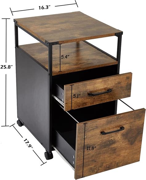 Buy Fameill Rolling Filing Cabinet 2 Drawer File Cabinet Industrial ...