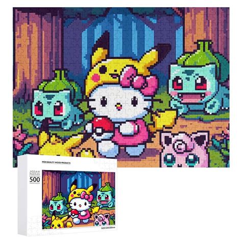 Puzzles for Kids Ages 4-8,Hello Kitty Catching P-okemons Puzzles 500 ...