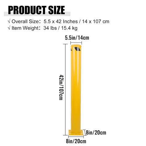 Hasopy Ballards de seguridad de 42 x 5.5 pulgadas, bolardos de acero ...