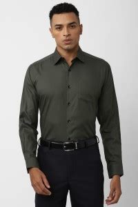 VAN HEUSEN Men Solid Formal Dark Green Shirt - Buy VAN HEUSEN Men Solid ...