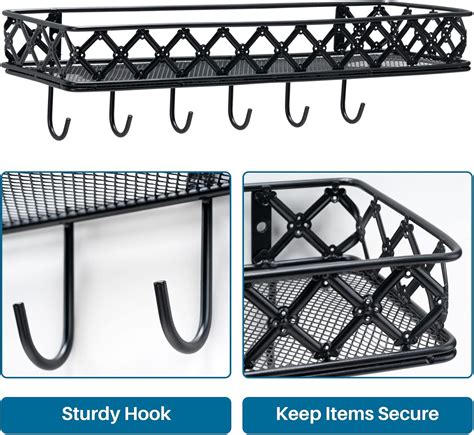 Buy HOMERACK Key Holder for Wall, 6 Key Hooks, Wall Mount Key Rack with ...