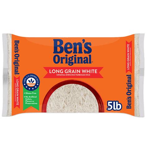 Buy BEN'S ORIGINAL Enriched Long Grain White Rice, Parboiled Rice, 5 lb ...