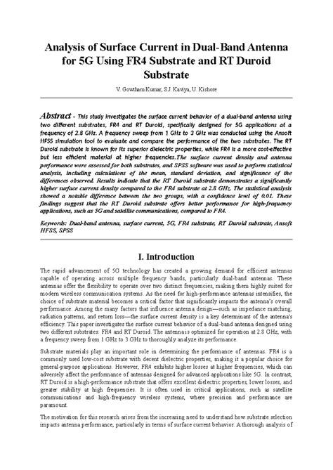 Analysis of Surface Current in Dual kishore - Analysis of Surface ...