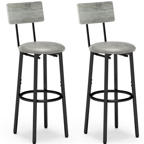 IRCPEN Bar Stools with Back, High Kitchen Barstools with Back, Counter ...