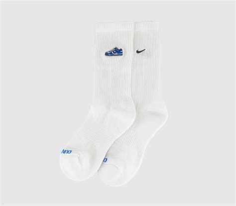 Nike Everyday Plus Dunk Socks 1 Pair White White Blue - Unisex Sports