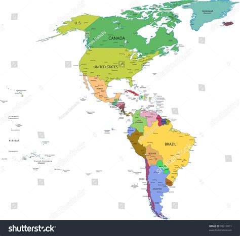 Map South North America Countries Capitals Stock Vector (Royalty Free) 70217011 | Shutterstock