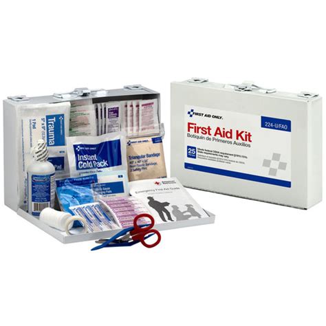 First Aid Only 106-piece Bulk First Aid Kit, 25 Person, Metal Case ...