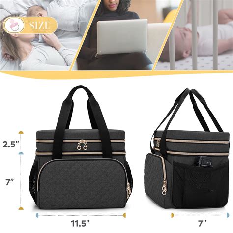 Buy Luxja Double Layer Breast Pump Bag Compatible with Spectra S1 and ...