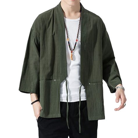 Seidarise Men's Kimono Traditional Japanese Clothing Male Cardigan ...