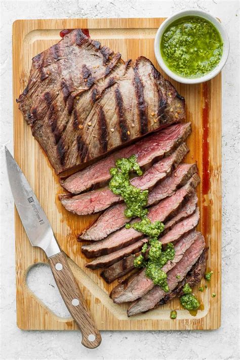 Grilled Marinated Flank Steak (+ chimichurri) - The Wooden Skillet