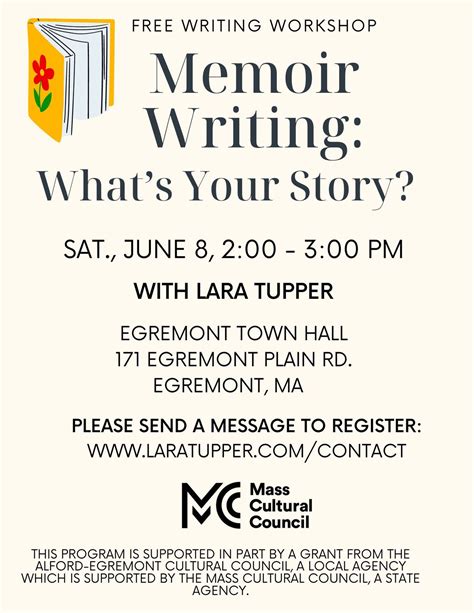 Memoir Writing: Whats Your Story? with Lara Tupper, Egremont Town Hall ...