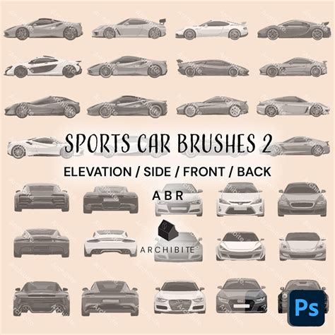 Photoshop Brushes - Side View Sports Cars 2 - Etsy