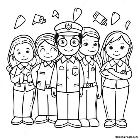 Community Helpers Coloring Page | Coloring-Pages.com
