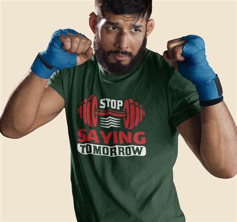 Buy Stop Saying Tomorrow GYM T Shirt Online For Men India – Punjabi Adda