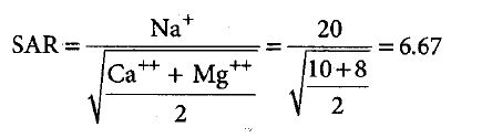 An identified source of irrigation water has ion concentrations of Na+ ...
