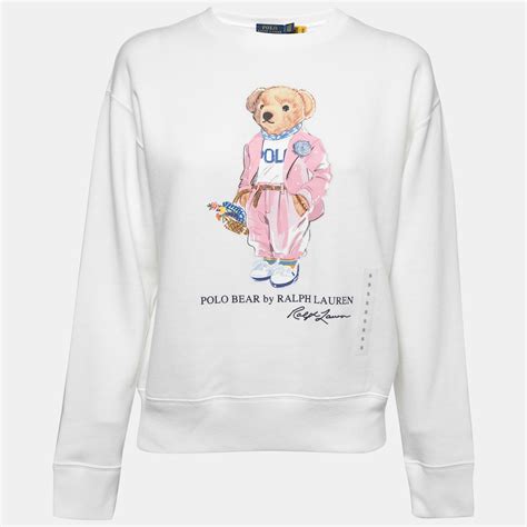 Polo Ralph Lauren White Cotton Polo Bear Sweatshirt S Polo Ralph Lauren ...