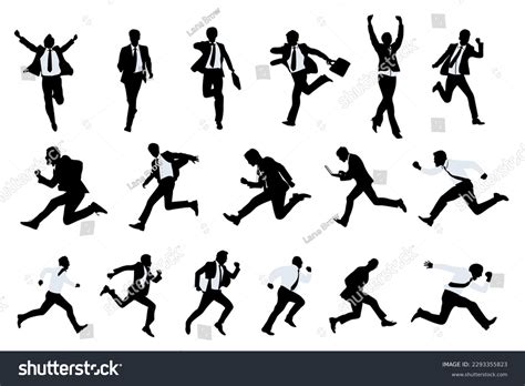 Silhouettes Business People Run Vector Isolated Stock Vector (Royalty Free) 2293355823 ...