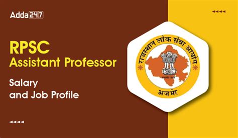 RPSC Assistant Professor Salary 2025 and Job Profile