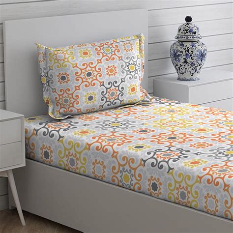 Buy LAYERS Firenze Cotton 140TC Printed 2Pcs Single Bedsheet Set from ...