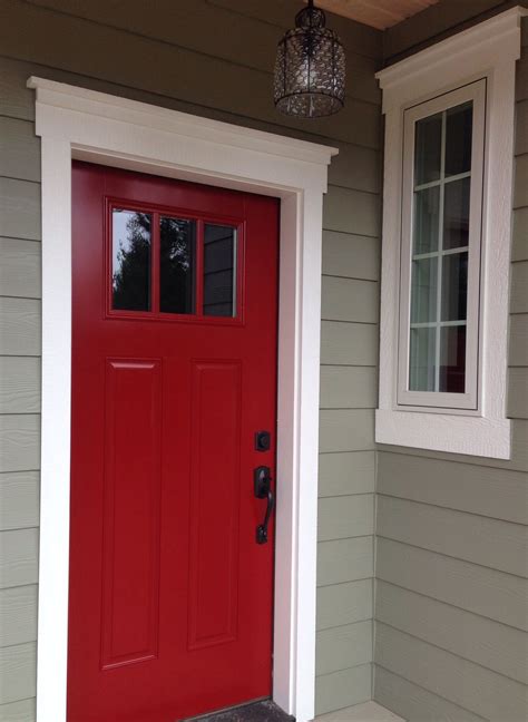 My red door! Caliente Red by Benjamin Moore Exterior Door Trim, Painted ...