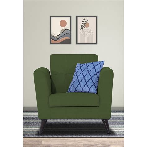 Adorn India Dannis 1 Seater Sofa (Green)