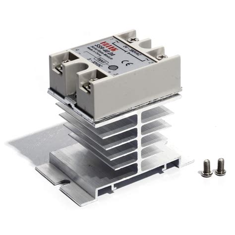 Solid State Relay and Heat Sink SSR 40amp 40DA 3-32V DC / 24-380V AC ...