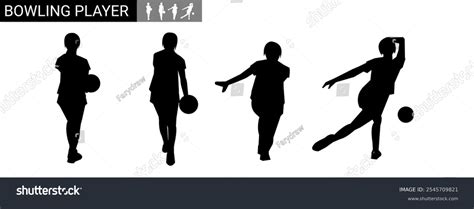 Set Silhouettes Women Playing Bowling Various Stock Vector (Royalty ...