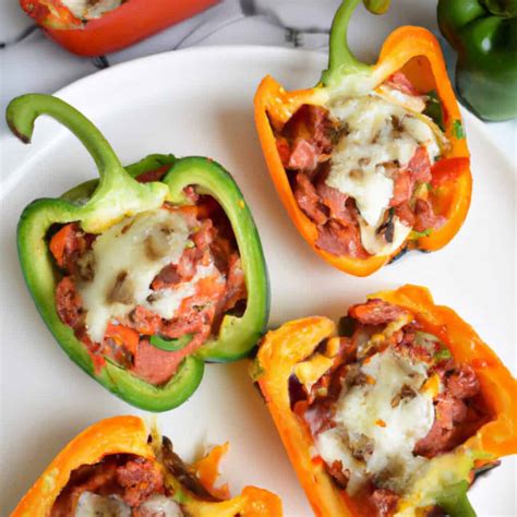 Keto Pizza Stuffed Peppers - Everyday Ketogenic