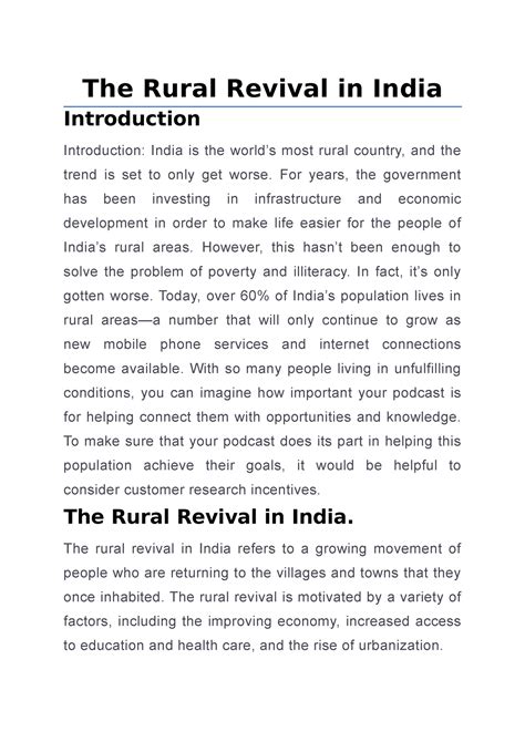 The Rural Revival in India - The Rural Revival in India Introduction ...
