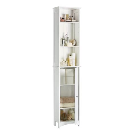 VonHaus Tall Bathroom Cabinet - White Tallboy Bathroom Furniture ...