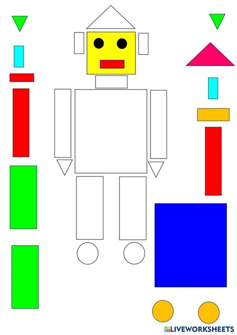 Robot Shapes Worksheet 的图像结果