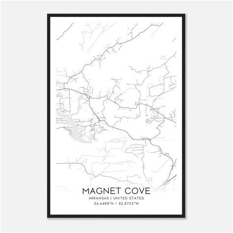 Magnet Cove Arkansas Map Poster, Modern Home Decor Wall Art Print ...