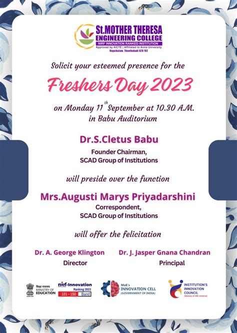 Freshers Day -2023 | St. Mother Theresa Engineering College