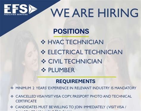 EFS Facilities Management Group Dubai, UAE Jobs Vacancies for HVAC ...