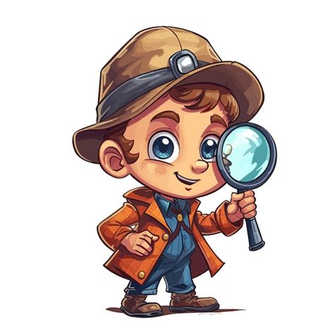 Detective character on investigation | Premium AI-generated vector