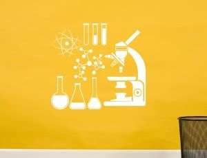 WALL GURU 59.64 cm Science And Chemistry Icons White Wall Decal And ...