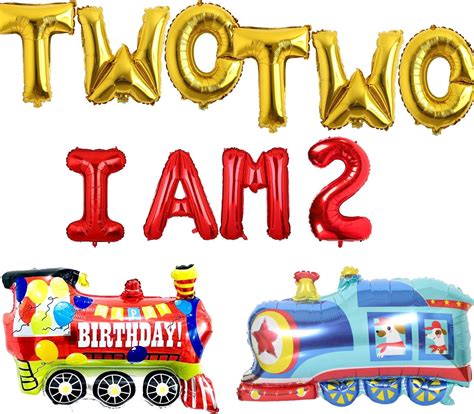 Buy Two Two Im 2 Birthday Party Decorations, Train Themed Birthday ...