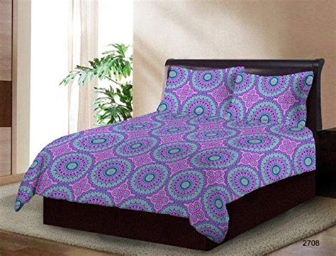 Bombay Dyeing Premium Cotton Double Bedsheet with 2 Pillow Covers TC ...