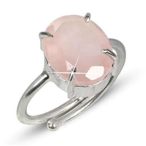 Buy Reiki Crystal Products Natural Rose Quartz Ring, Rose Quartz ...