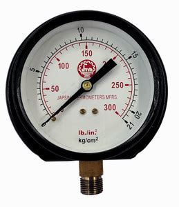 Japsin 150MM Dial Pressure Gauge 0-300 PSI, MS Body, Bottom Connection ...