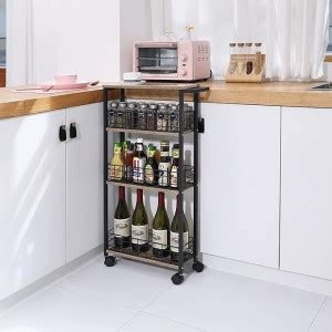 Indian Decor XL100 Slim Storage Cart for Small Spaces, 4 Tier Mobile ...