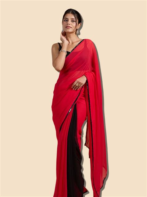 5 Beautiful Red Saree Contrast Blouse Designs For Teej 2025 | Herzindagi