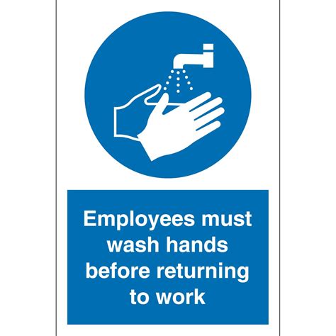 Employees Must Wash Hands Before Returning To Work Sign - from Key Signs UK