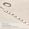 THE LINEN COMPANY Cotton Sheer Grommet Curtains with Side Border Pompom ...