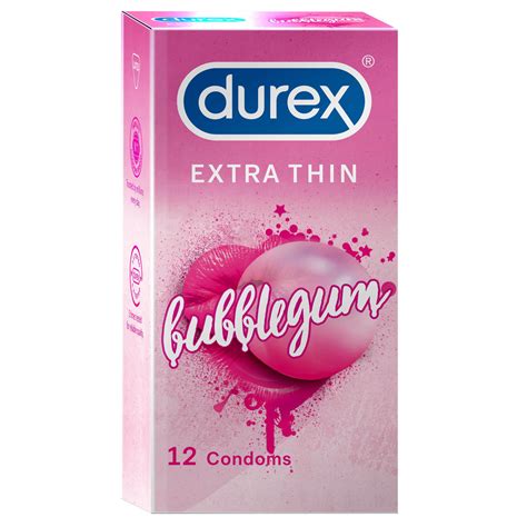 Buy Durex Extra Thin Bubblegum Condoms, 12 Count | 19 Minutes Delivery ...