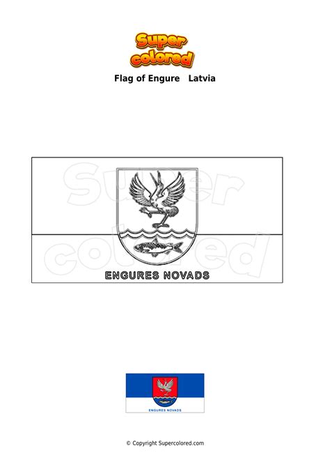 Coloring page Flag of Engure Latvia - Supercolored.com